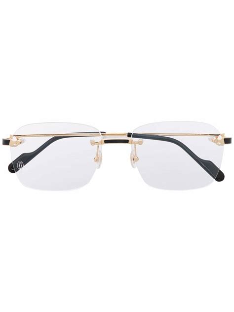 cartier gold frame|cartier rimless glasses gold.